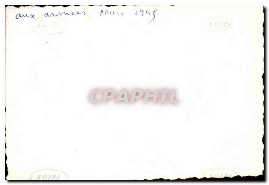 CARTE PHOTO Aux armees Mars 1945 Homme et automobile (petite photo militaria) — Rückseite
