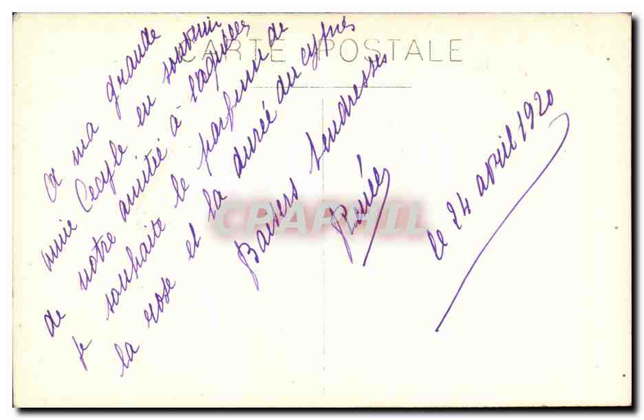 CARTE PHOTO Jeune femme Fantaisie — Rückseite