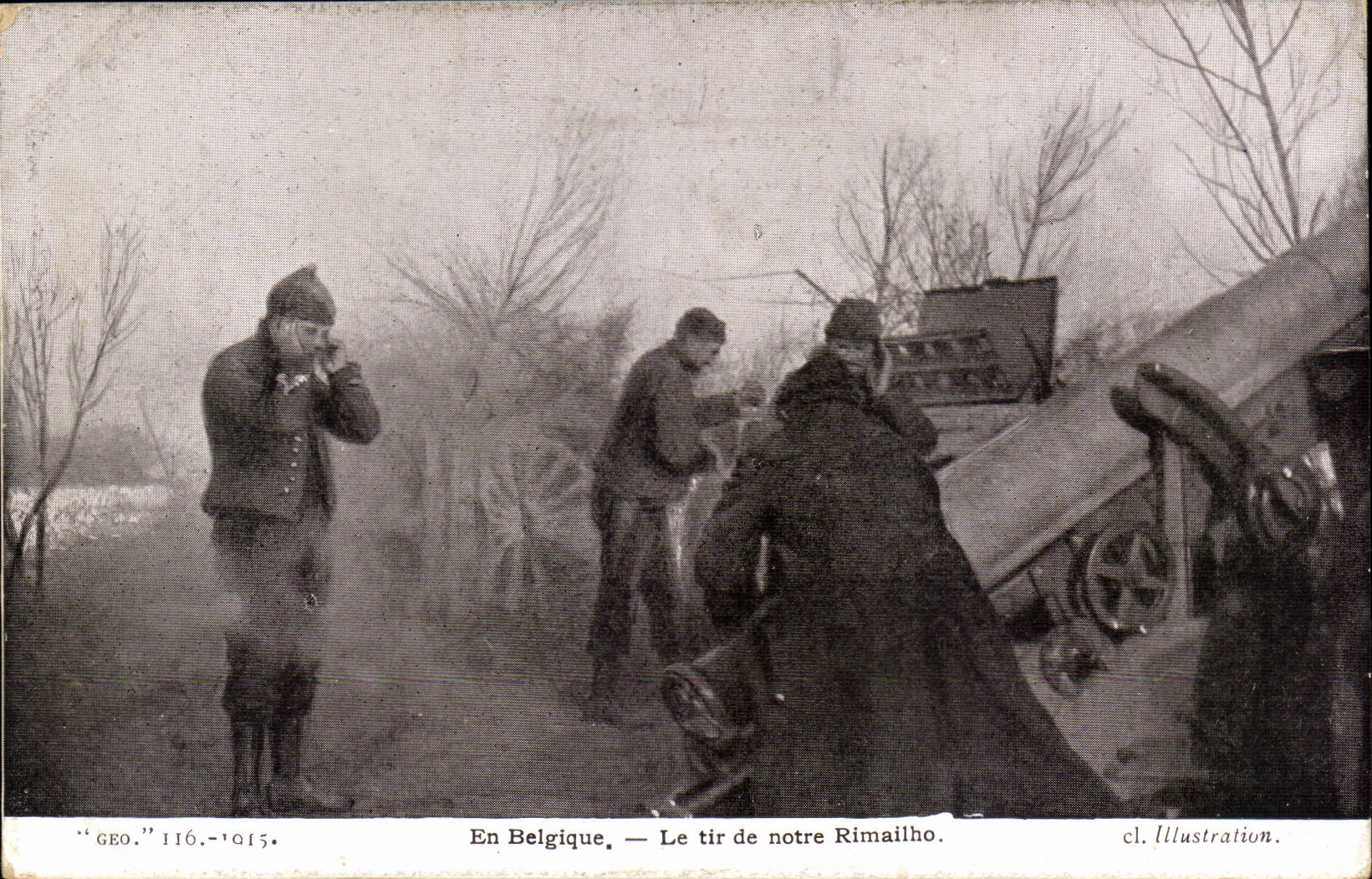 CPA En Belgique Le tir de Rimailho (canon militaria)