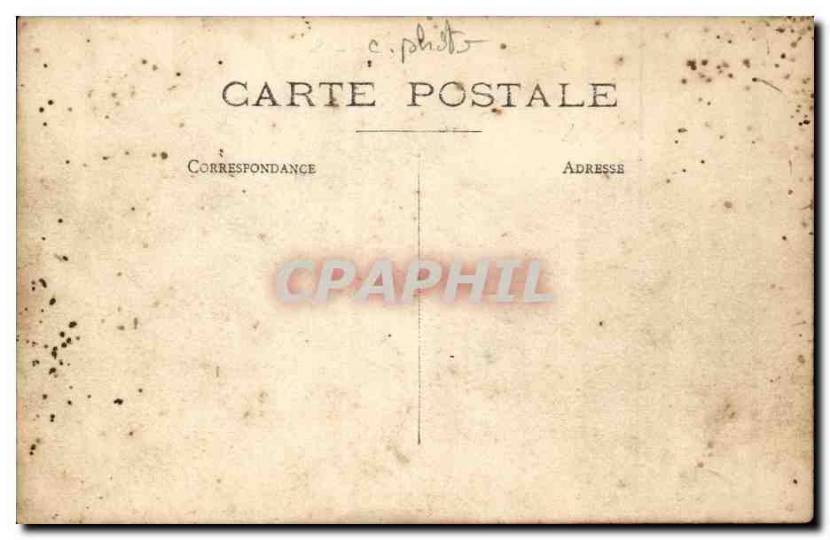 CARTE PHOTO GRoupe avec drapeau francais (folklore costume) — Verso