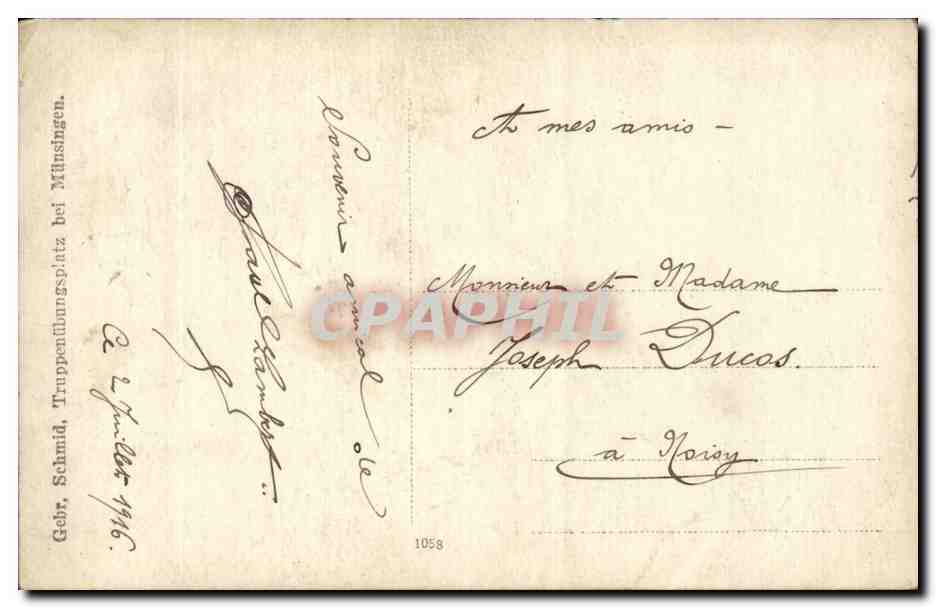 CARTE PHOTO Militaire (militaria) (Ducas Noisy) — Rückseite