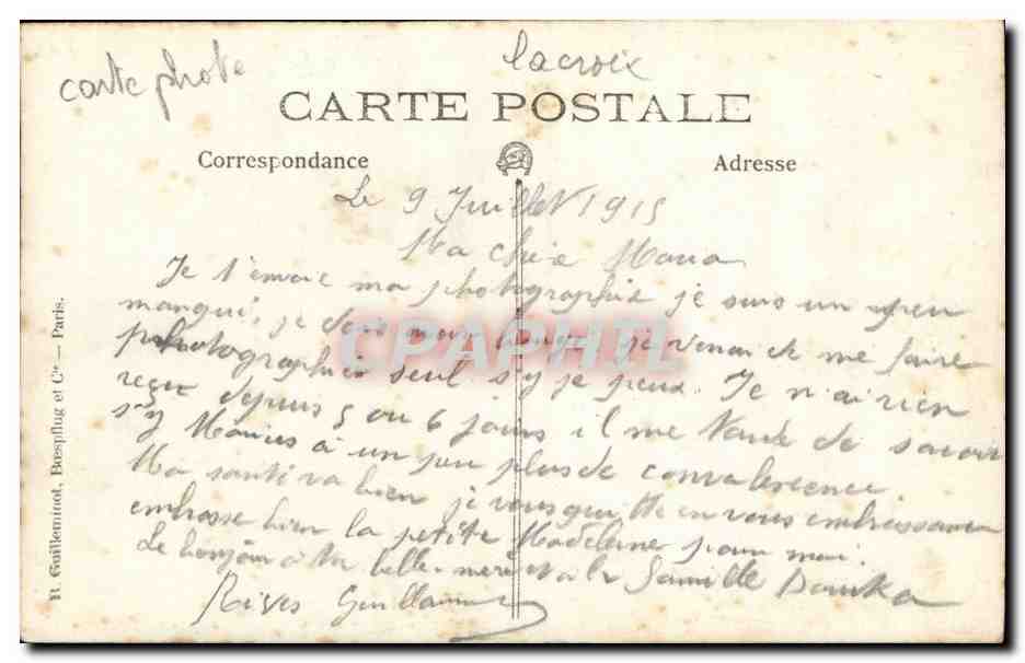 CARTE PHOTO Militaire Militaria  — Rückseite
