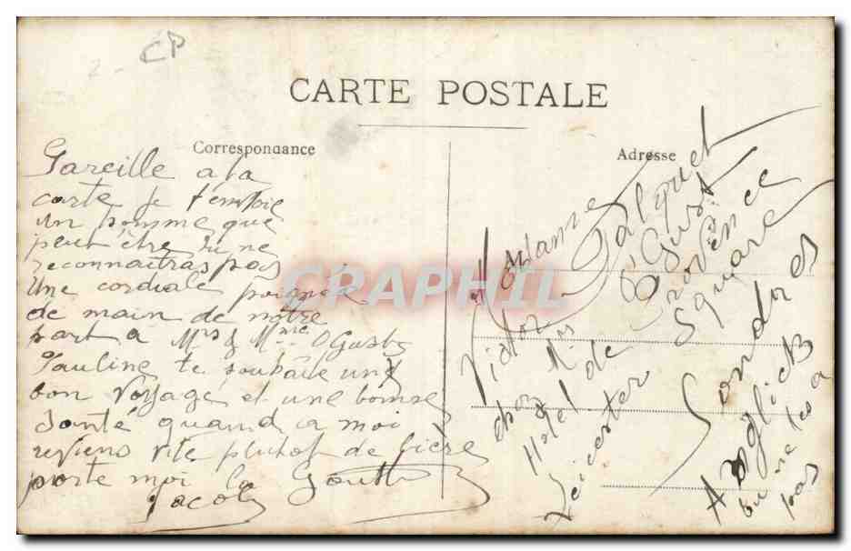 Homme musclé à la moustache — portrait — Carte postale CPA — Verso