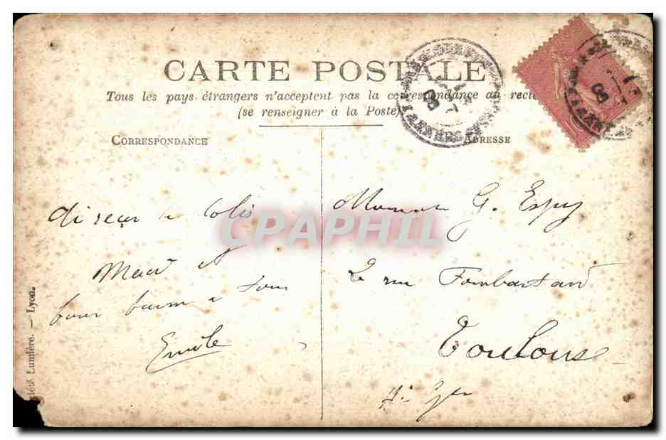 CARTE PHOTO G Espy Toulouse — Verso