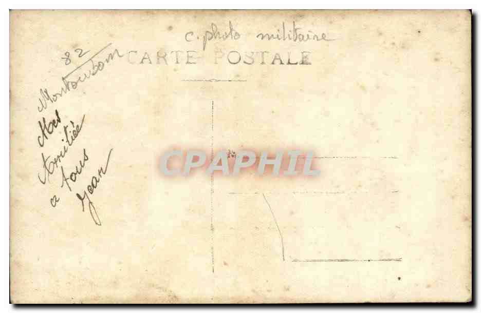 CARTE PHOTO Soldats Montauban  — Verso