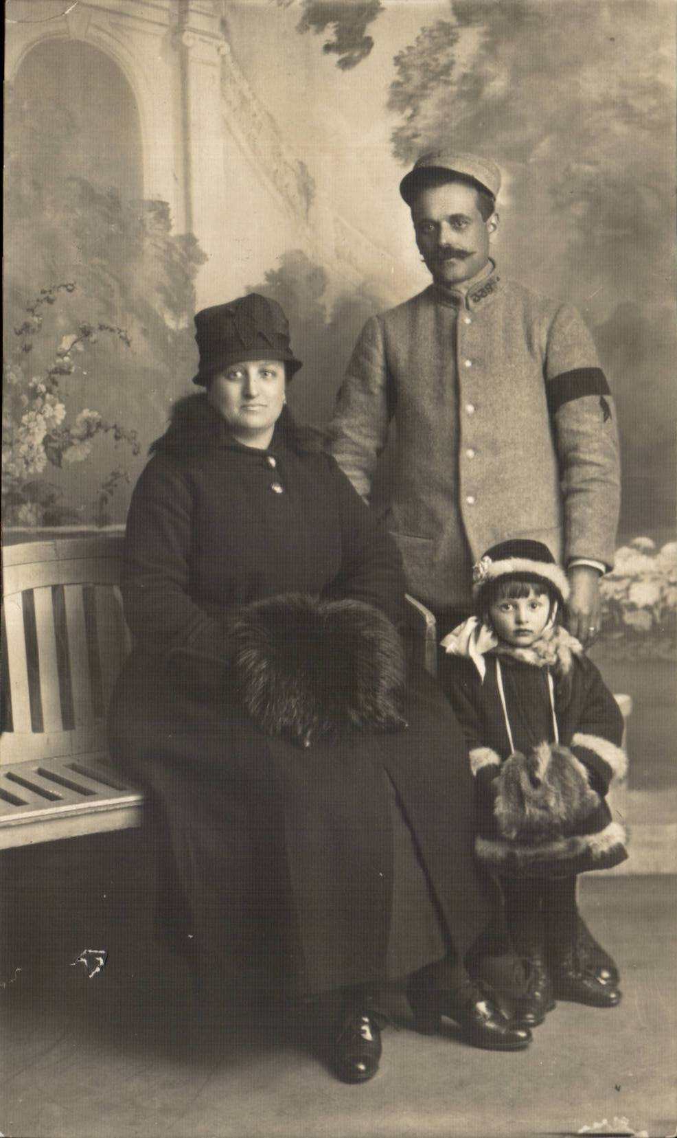 CARTE PHOTO Couple Femme et enfant