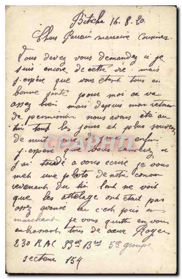 CARTE PHOTO Bitche Militaires Militaria — Rückseite