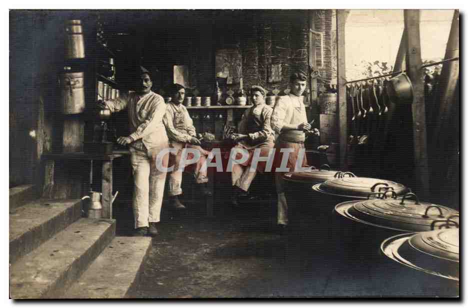 CARTE PHOTO Cuisiniers Metieres Rue de l'hotel de ville Troyes