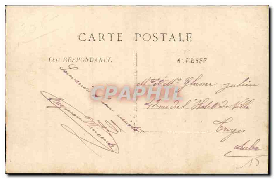 CARTE PHOTO Cuisiniers Metieres Rue de l'hotel de ville Troyes — Rückseite