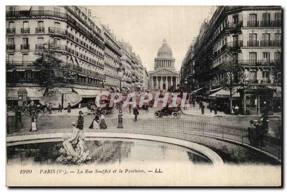 Paris 5 - la Rue Soufflot et le Pavillon - CPA 