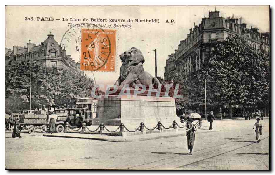 Paris - 14 - Le Lion de Belfort oeuvre de Bartholdi - CPA 