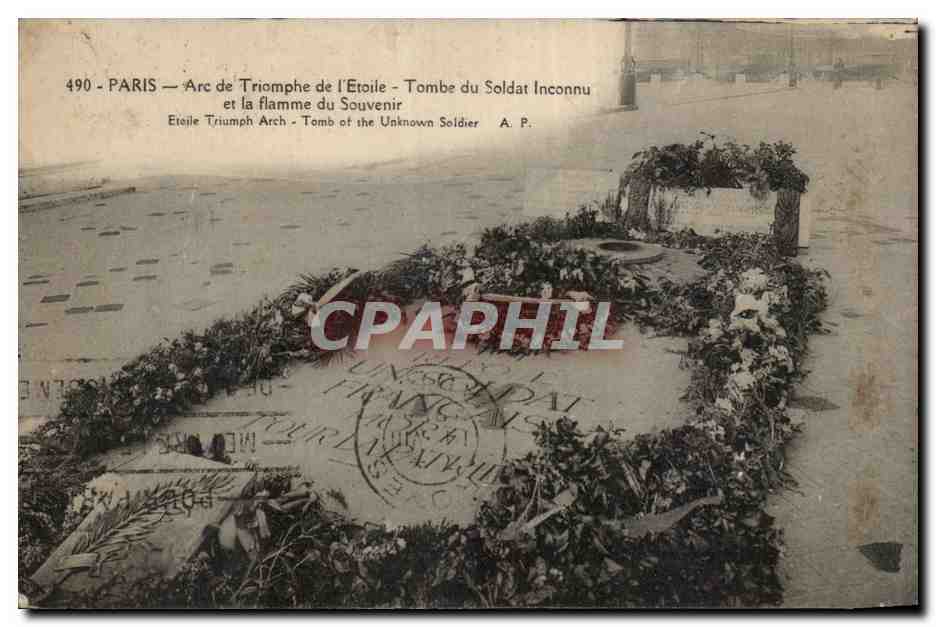 Paris - 8 - Arc de Triomphe de l'Etoile - Tombe du Soldat Innconnu et la flamme du Souvenir - CPA 