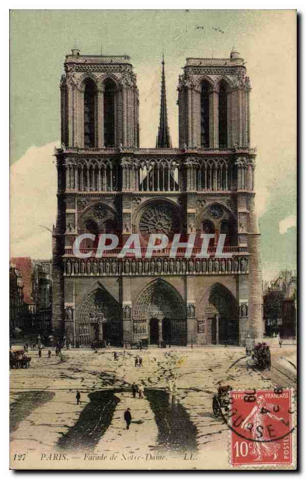 Paris - 4 Facade de Notre Dame - CPA 