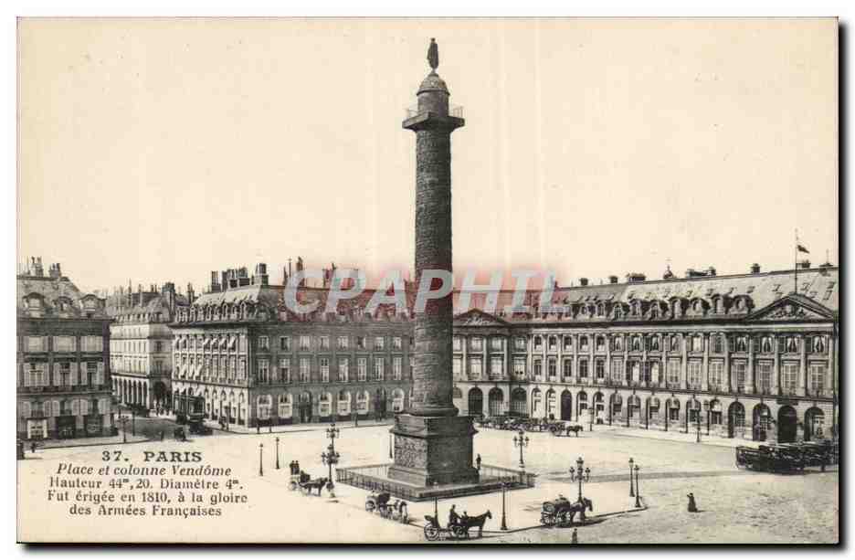 Paris - 1 - Place et Coonne Vendome - CPA 