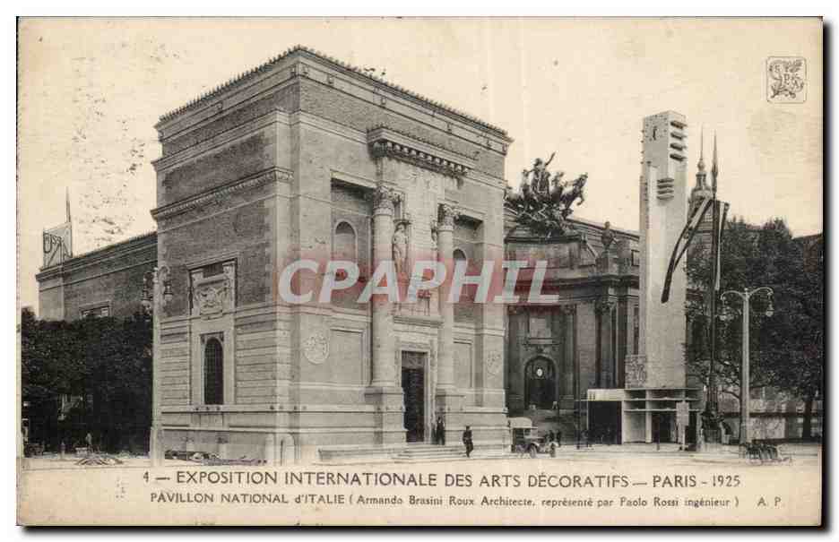 Paris - exposition Internationale des Arts Decoratifs - 1925 Pavillon National d'Italie - Itakia - CPA 