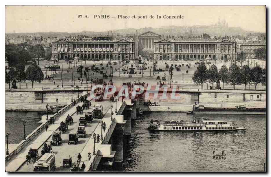 Paris - 14 - Place et Pont de la Concorde - CPA 