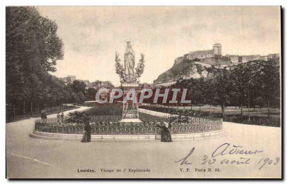 Lourdes - Vierge de l'Esplanade - CPA 
