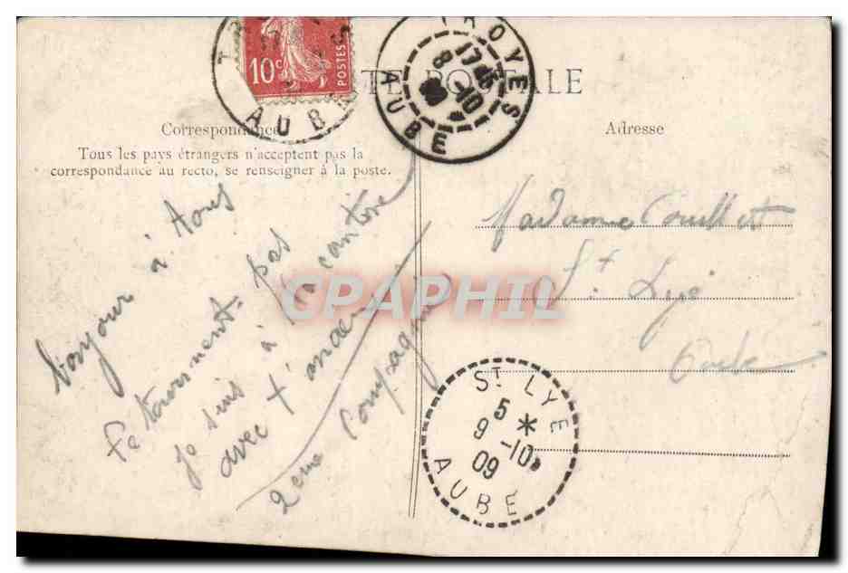 PARIS — Boulevard Sébastopol — Verleger E.L.P. Nr. 849 — Rückseite