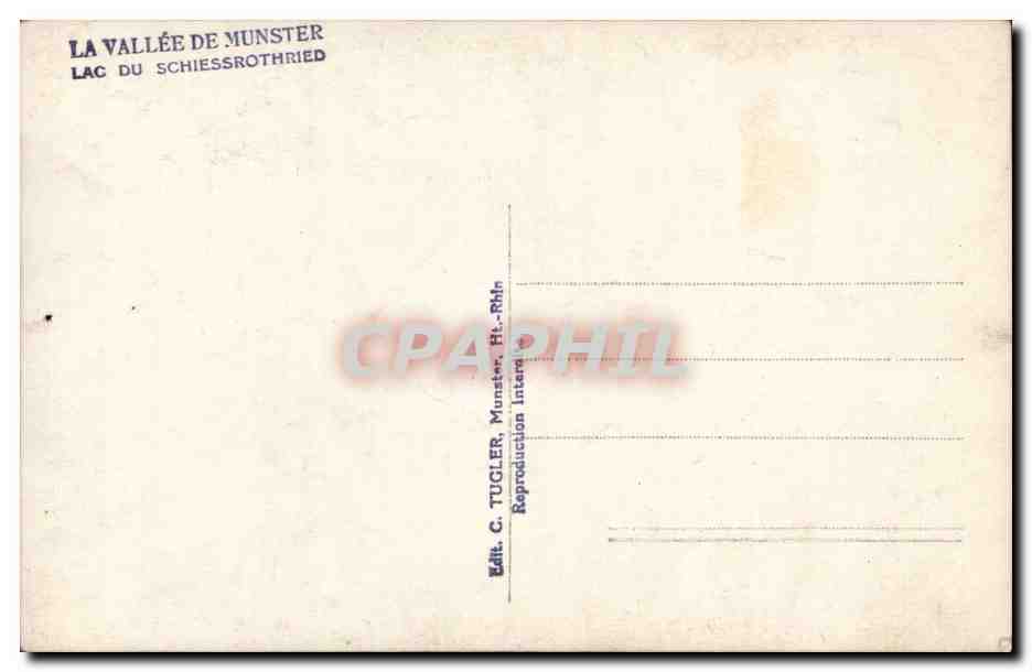 Allemagne - Deutschland - La Valee de Munster Lac du Schiessrotried - CPA  — Rückseite