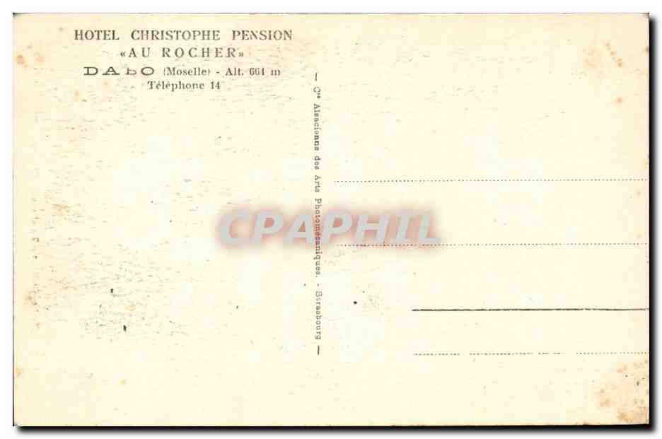 Dabo - La Chateau - La Chapelle St Leon - Hotel Christophe - CPA  — Back