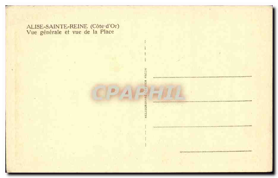 Alise Sainte Reine - Vue Generale et vue de la Place - CPA  — Back