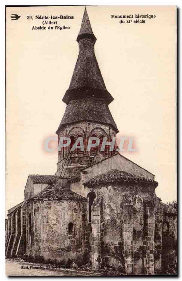 Neris les Bains - Adside de l4eglise - Monument Historique - CPA 