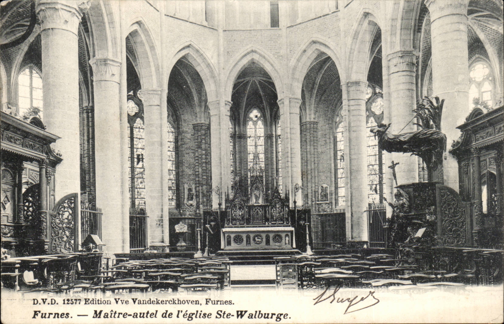 Belgique - Belgien - Furnes - Maitres autel de l'Eglise Ste Walburge - CPA 