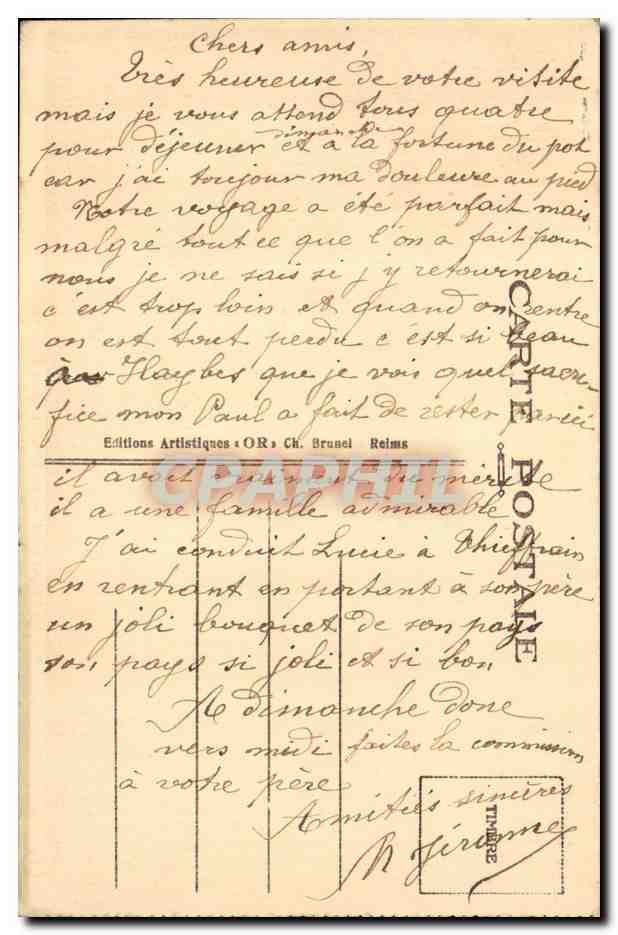 En Champagne — Là où fut la ferme de Navarin — Éditions Artistiques OR — Verso