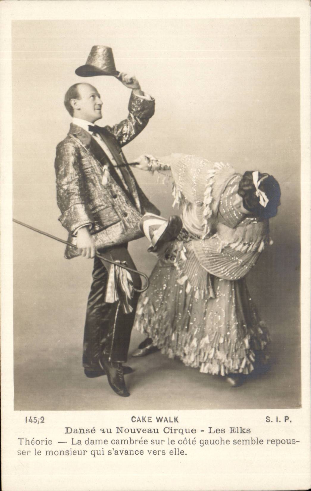 Fantaisie - Couple - cirque - circus - Cake Walk - Danse au Nouveau Cirque - Les Elks Theorie - CPA 