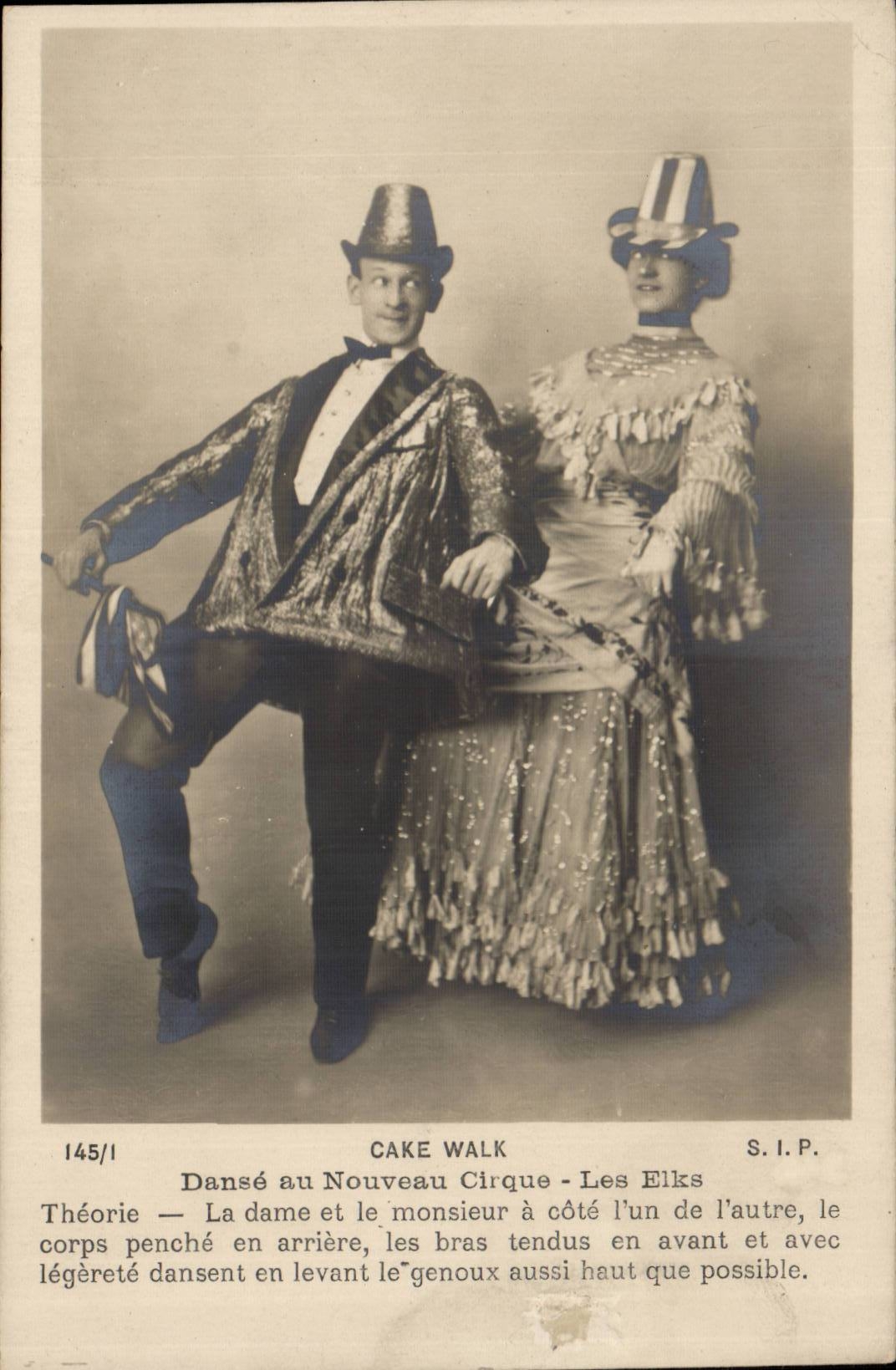 Fantaisie - Couple - cirque - circus - Cake Walk - Danse au Nouveau Cirque - Les Elks Theorie - CPA 