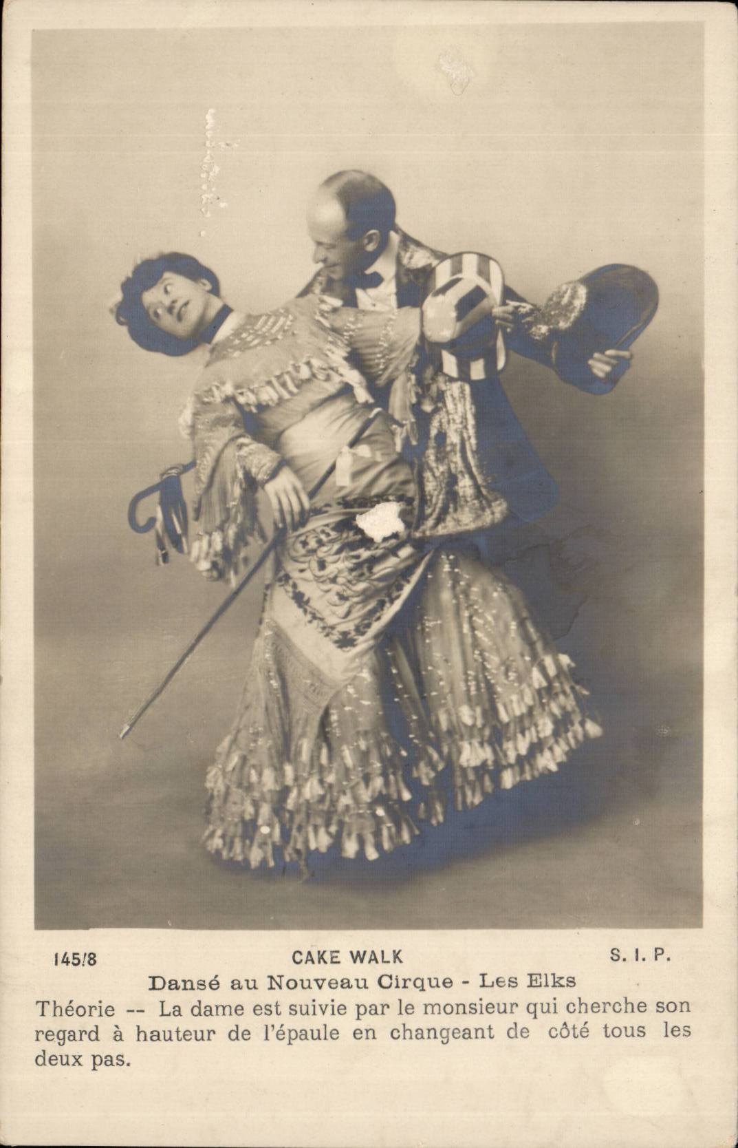 Fantaisie - Couple - cirque - circus - Cake Walk - Danse au Nouveau Cirque - Les Elks Theorie - CPA 