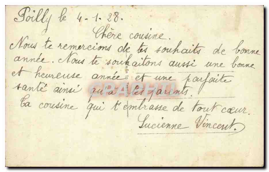 Fantaisie - Couple - Heureuse Annee - CPA  — Verso