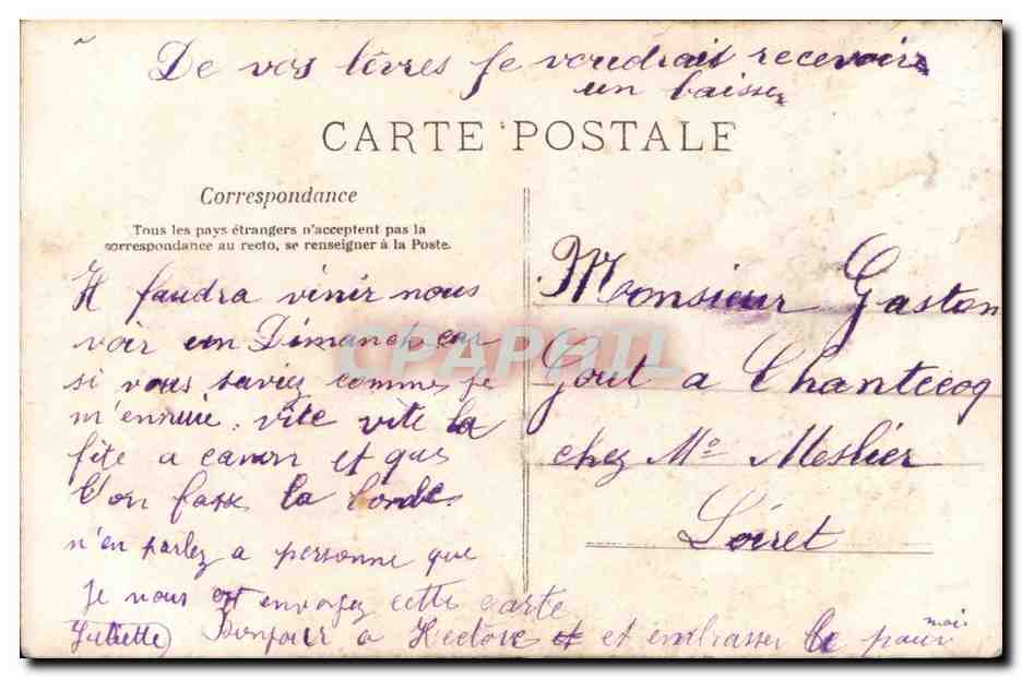 Fantaisie - Couple - La Charite - sublime amour nous a verse sa fievre - CPA  — Rückseite