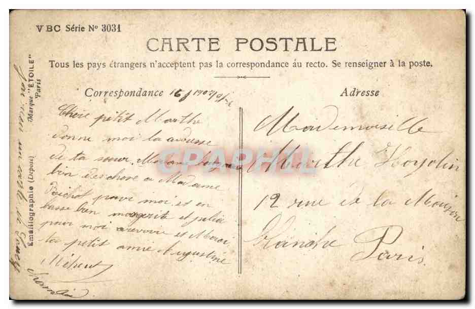 Fantaisie - Couple - Mais Pierre se montrant a la bele Jeannette Se met sans tarder a lui conter fleurette - CPA  — Rückseite