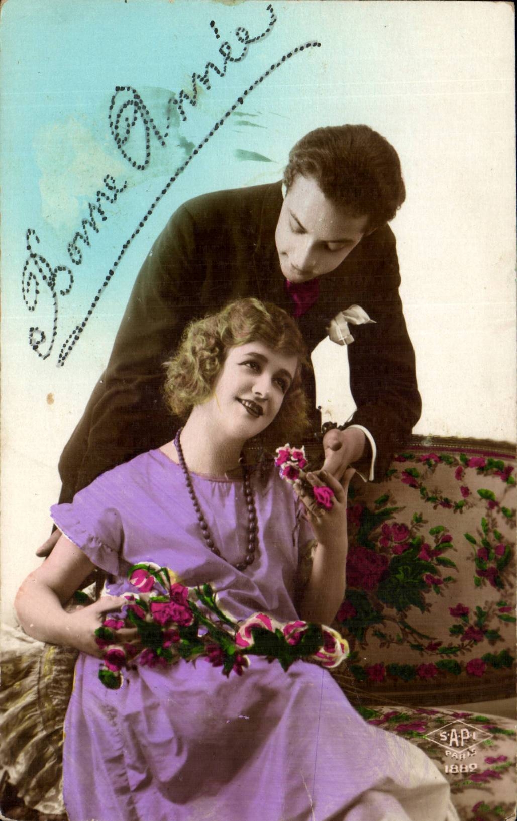 Fantaisie - Couple - Bonne Annee - CPA 