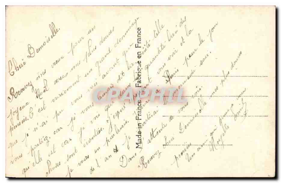 Fantaisie - Couple - Je meurs ou je m'attache - feuille - CPA  — Rückseite