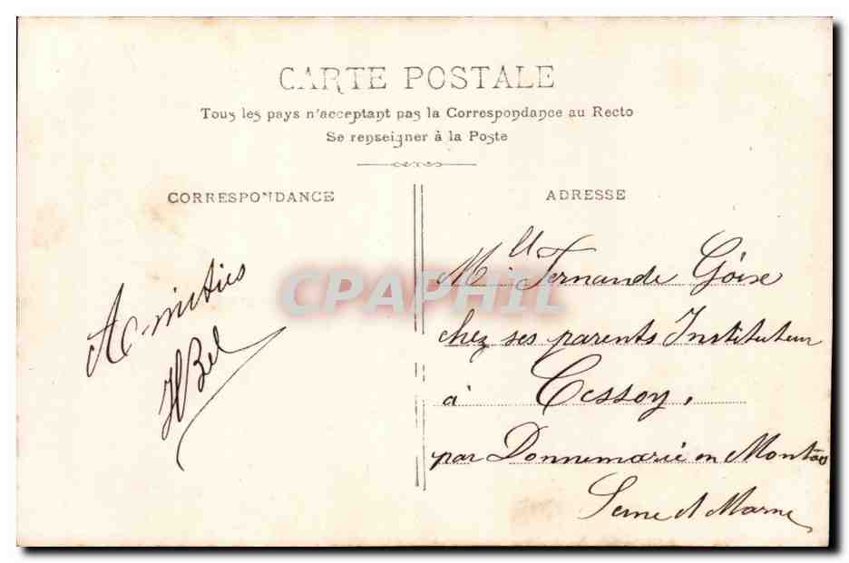 Fantaisie - Couple - Les fleurs d'amour jamais fansees embaumeront nos destinees - CPA  — Rückseite