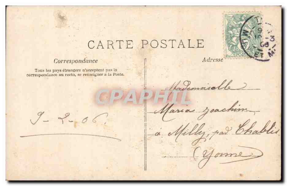 Fantaisie - Couple - Les yeux dans les yeux - CPA  — Verso
