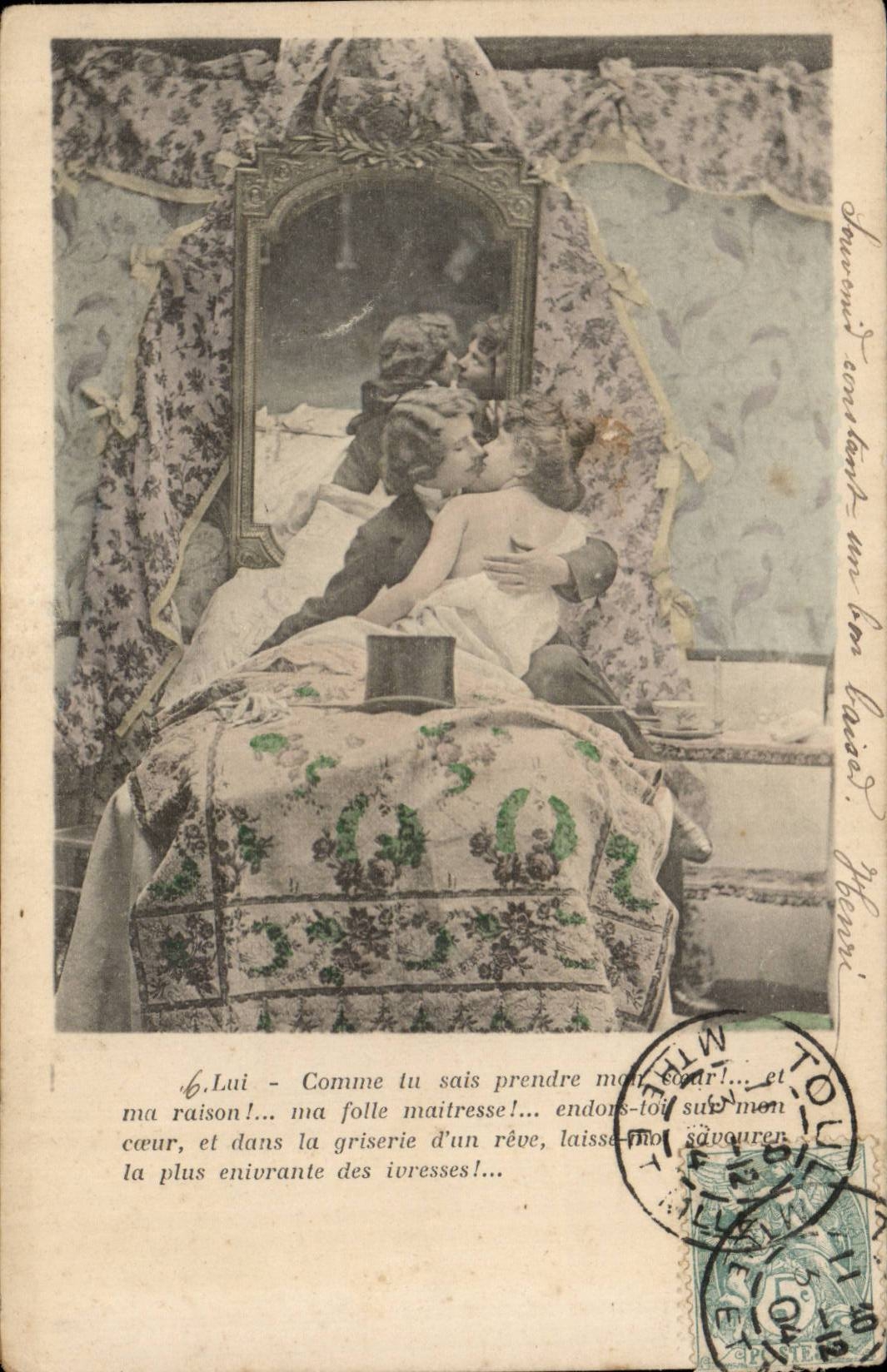 Scena amorosa in un letto a baldacchino — testo stampato — editore sconosciuto