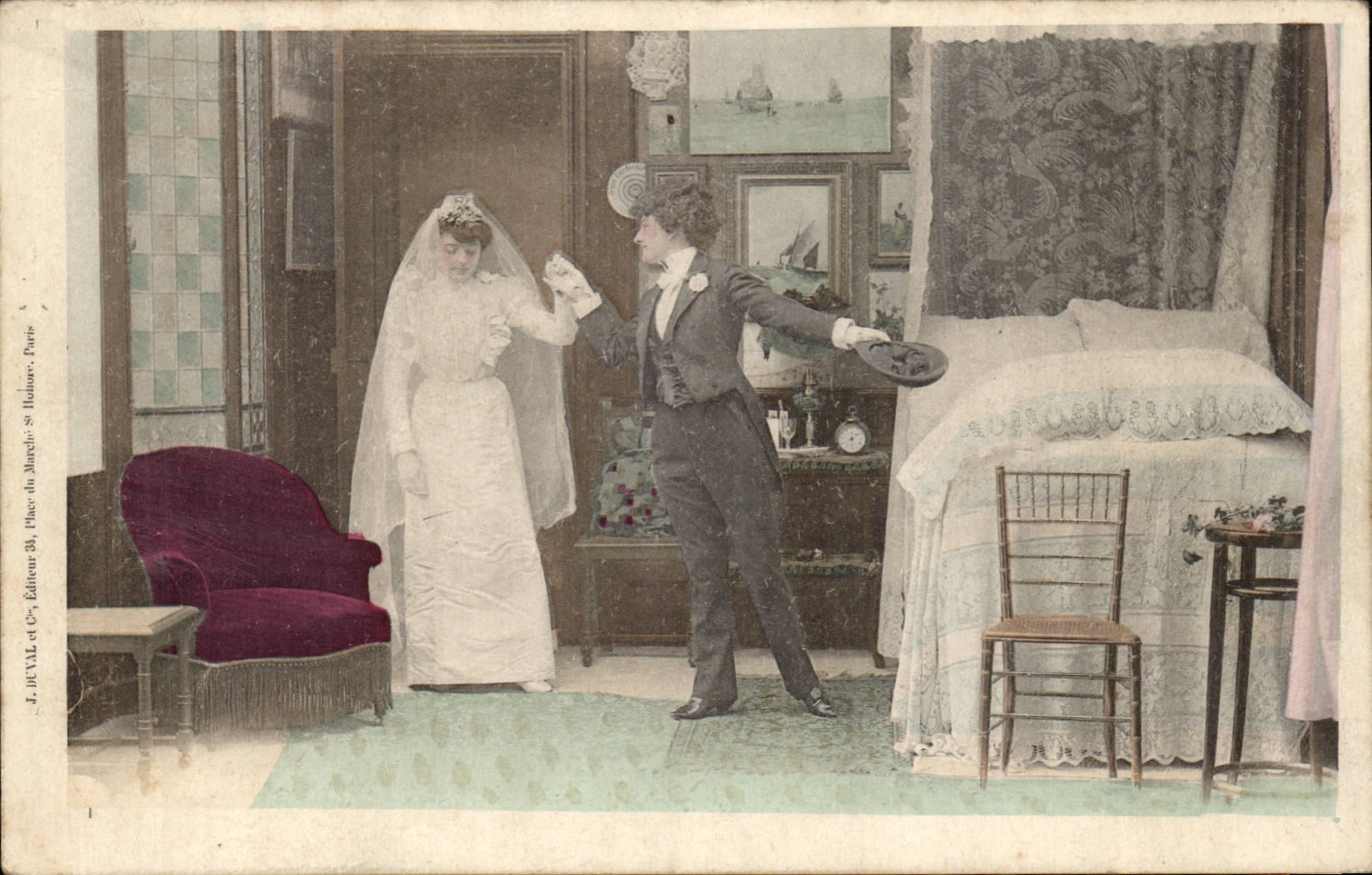 Mariage — scène de salle à manger — F. DEVALL et Cie, Éditeur, 31, Place du Marché, Paris