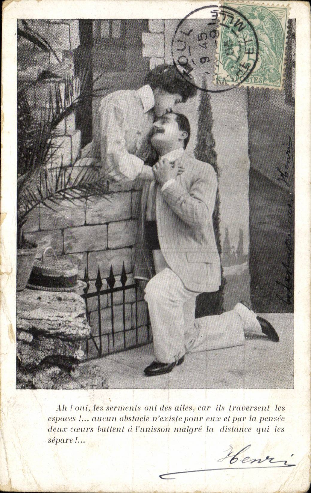 CPA Fantaisie couple Femme