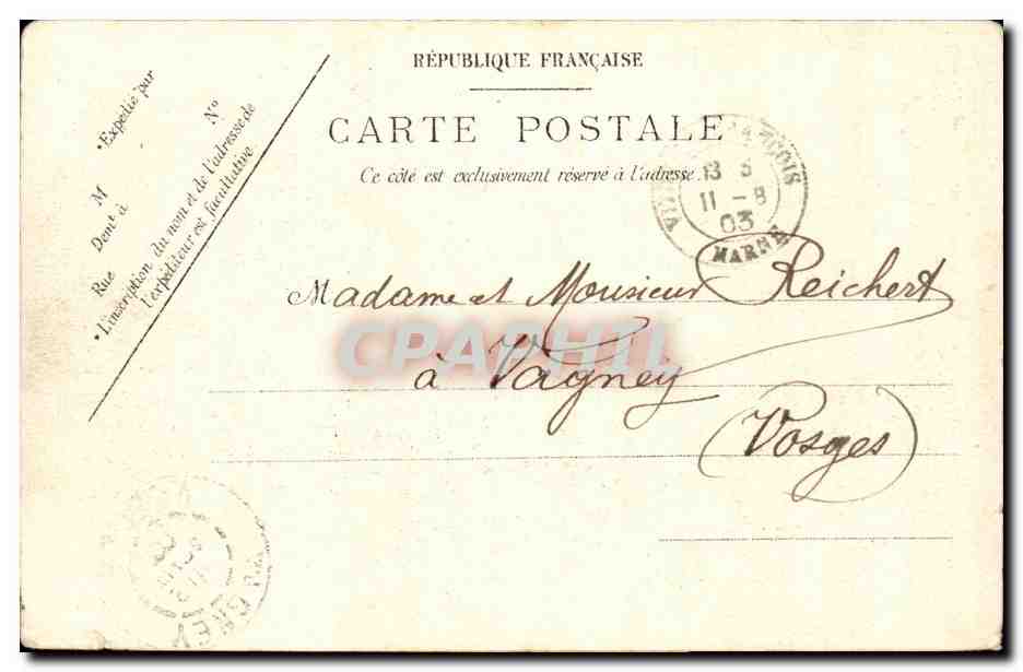 Vitry le Francois CPA Place d'armes et eglise Notre DAme — Verso
