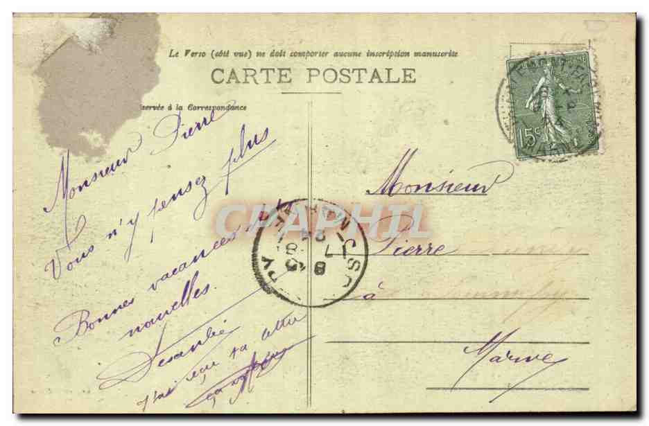 Vitry le Francois CPA Rue de Frignicourt — Verso