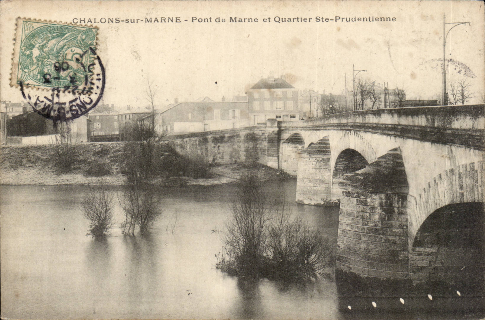 Chalons sur Marne CPA Pont de Marne et quartier Ste Prudentienne