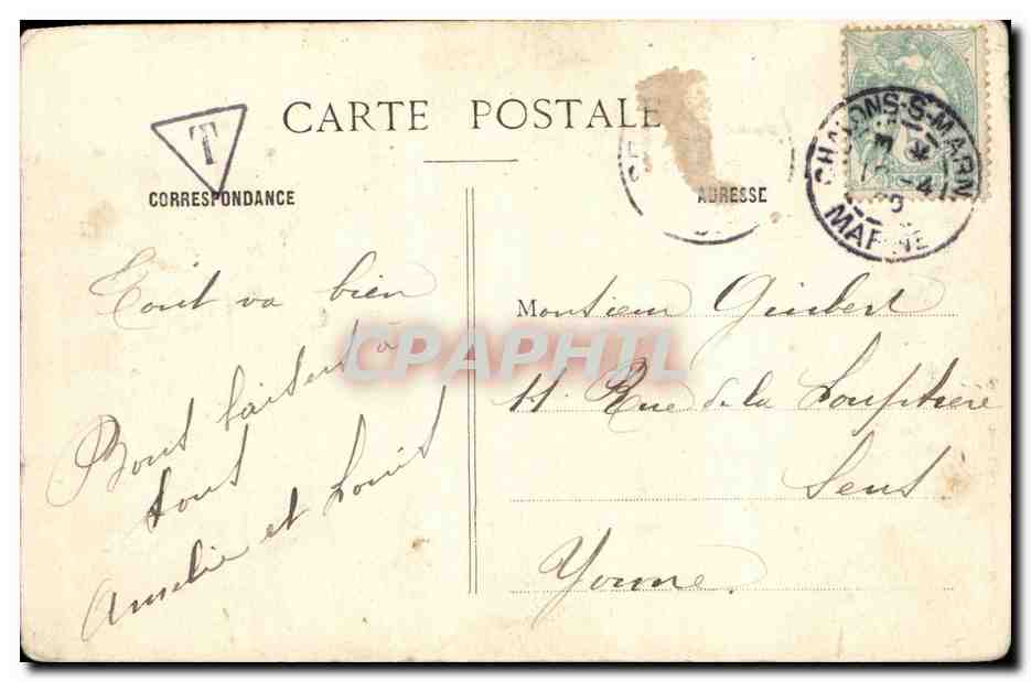 Chalons-sur-Marne — vue panoramique et monuments — éditeur non identifié — Verso