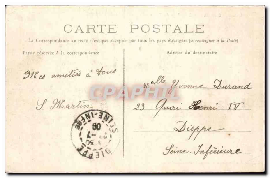 Chalons sur Marne CPA Vue du canal — Verso