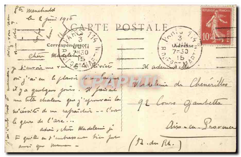Sainte Menehould CPA Bords de l'aisne (lavoir) — Back