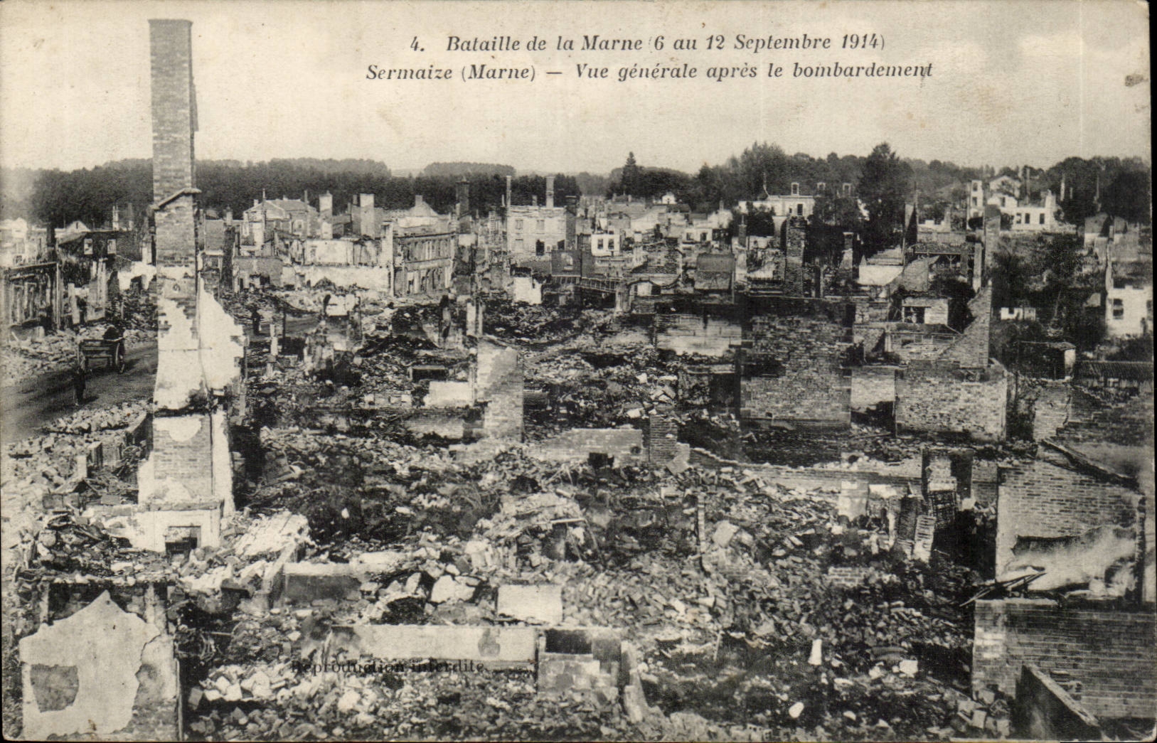Sermaize les Bains CPA Ruines Vue generale apres le bombardement