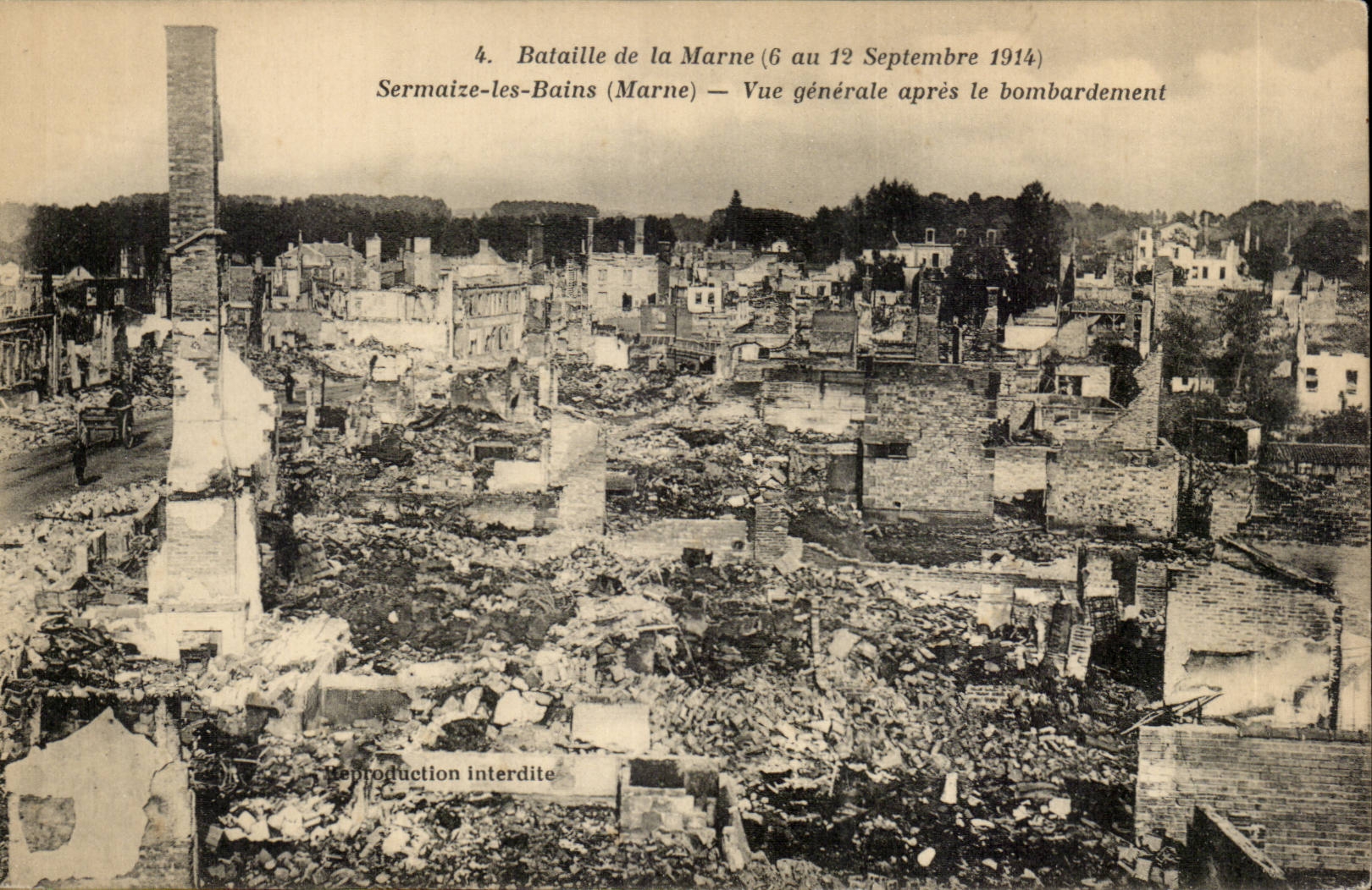 Sermaize les Bains CPA Ruines Vue generale apres le bombardement