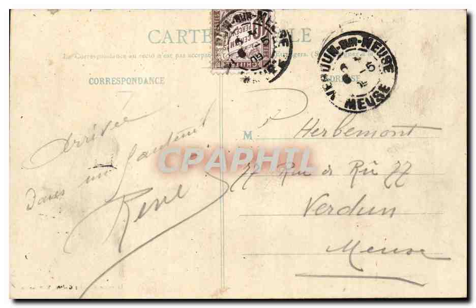 Mourmelon le Grand CPA Eglise et place d'armes (bus omnibus) — Back